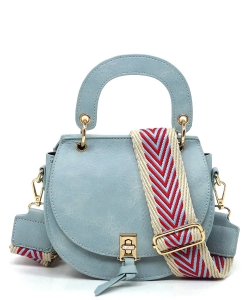 Fashion Flap Saddle Satchel Crossbody Bag GL0074 LIGHT BLUE